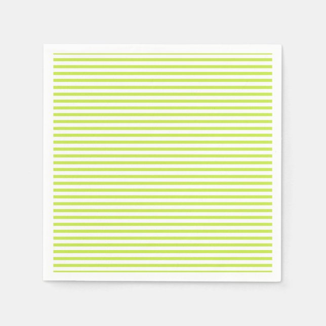 Cute lime green and white stripes pattern modern napkin (Front)
