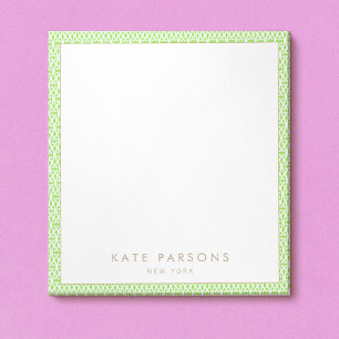 Cute Lime Green Lattice Pattern Notepad