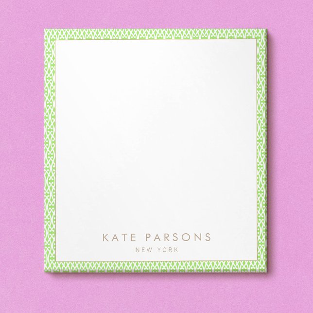 Cute Lime Green Lattice Pattern Notepad (Creator Uploaded)