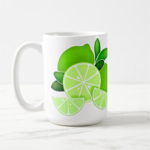Cute Limes lime slices sunny citrus pattern     Coffee Mug
