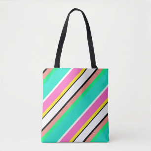 Cute Line Green Pink Tote Bag