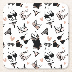 Cute Lingerie Paper Coasters