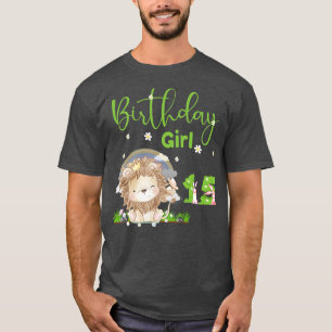 Cute Lion 15th Birthday Girl T-Shirt