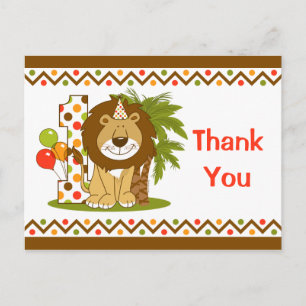 Cute Lion 1st Birthday Postcard