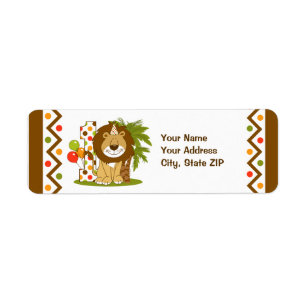 Cute Lion 1st Birthday Return Address Label