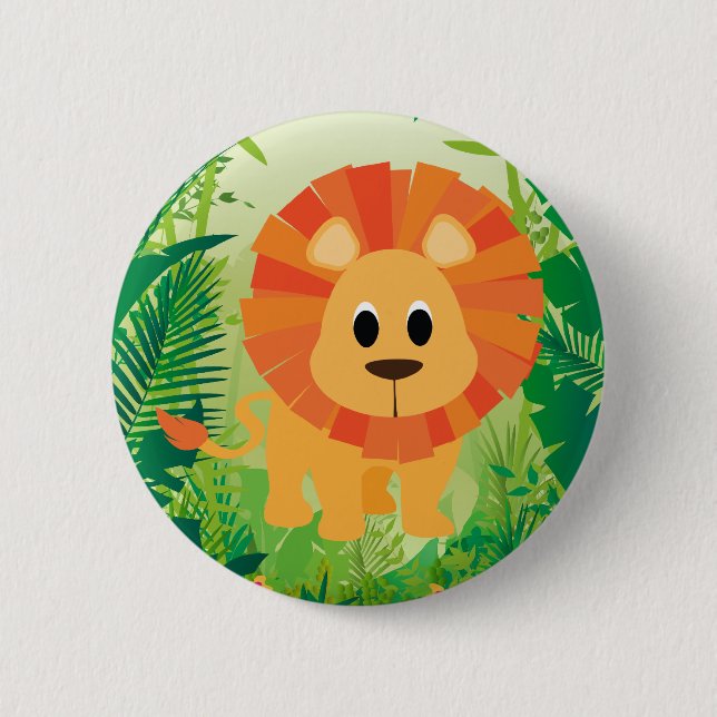 Cute Lion 6 Cm Round Badge (Front)