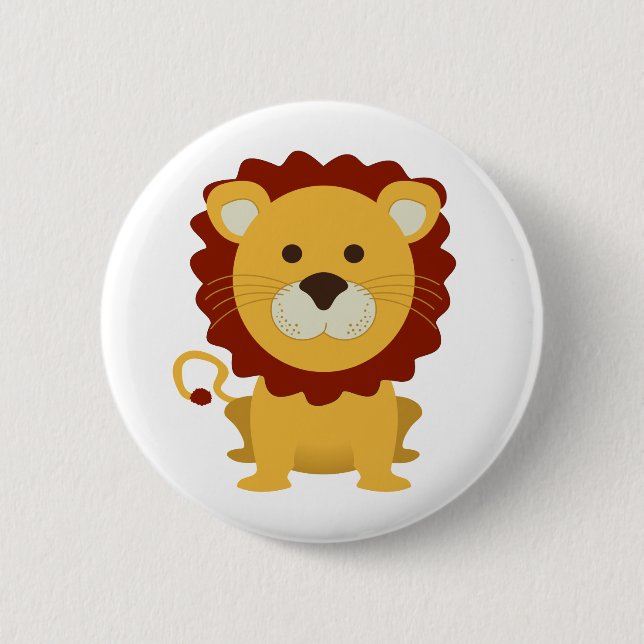 Cute Lion 6 Cm Round Badge (Front)