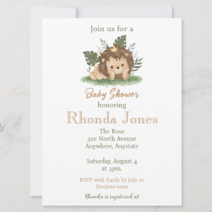 Cute Lion baby boy shower Invitation
