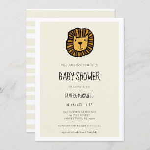 Cute lion Baby shower Invitation