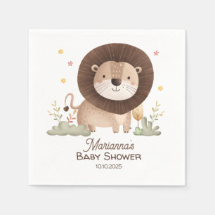 Cute Lion Baby Shower Roaring with Excitement  Napkin