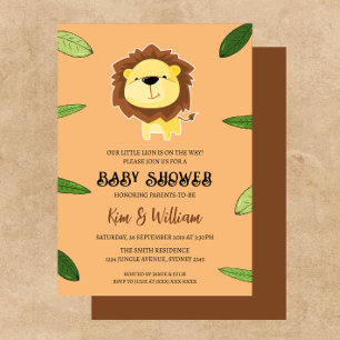 Cute Lion Baby Shower Theme Invitation