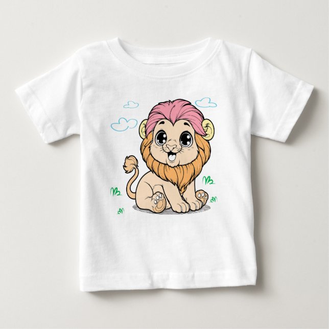 Cute Lion Baby T-Shirt – Colourful Baby (Front)