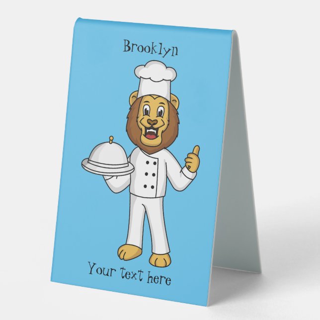 Cute lion chef cartoon illustration  (Front)