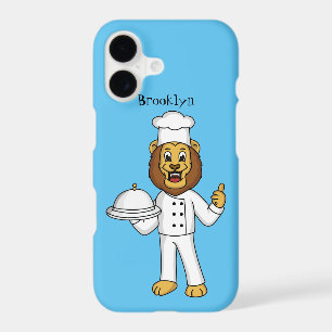 Cute lion chef cartoon illustration 