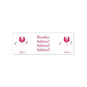 Cute lion chef cartoon illustration self-inking stamp