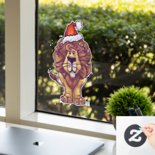 Cute Lion Christmas Window Cling
