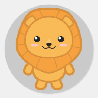 Cute Lion Classic Round Sticker