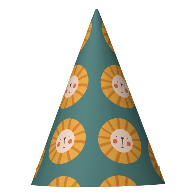 Cute lion colourful  party hat (Front)