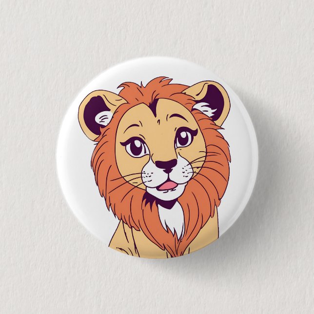 Cute Lion Cub 3 Cm Round Badge (Front)