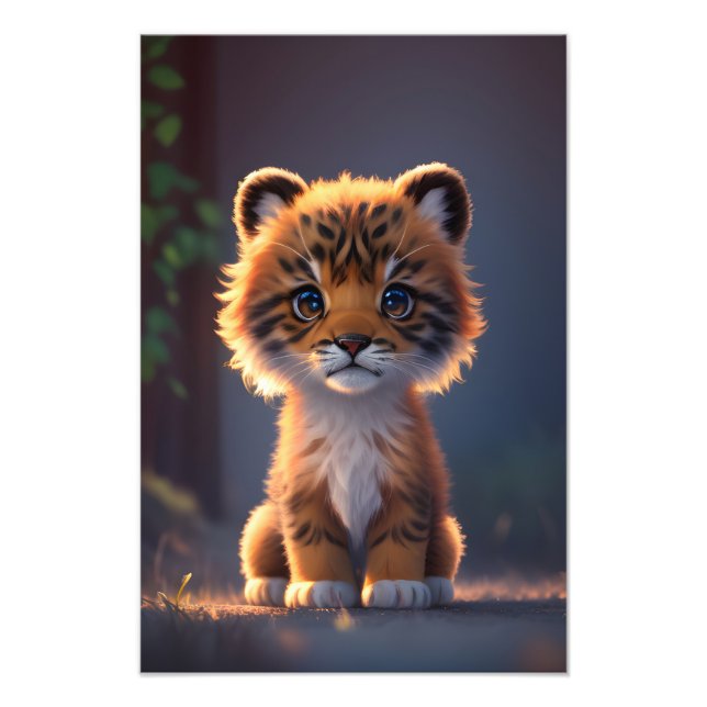 Cute Lion cub art Photo Print (Front)
