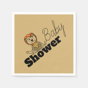 Cute Lion Cub, Baby Shower Napkin