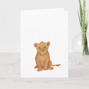 Cute lion cub card