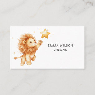 Cute Lion Cub Childcare Business Card