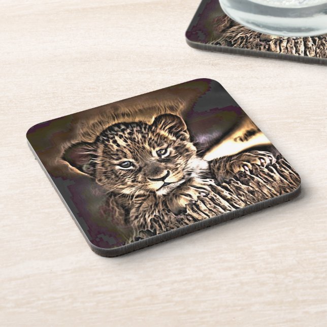 Cute lion cub coaster (Left Side)