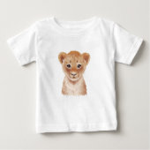 Cute Lion Cub Painting Baby T-Shirt (Front)