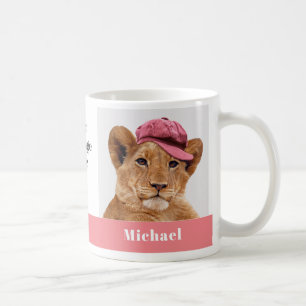 Cute Lion Cub Personalise Name & Message Coffee Mug