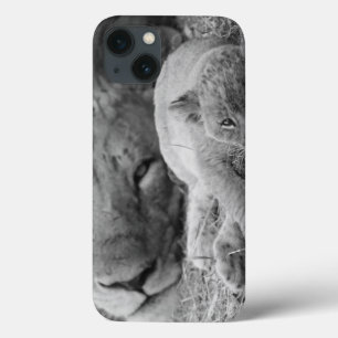 Cute Lion Cub Resting With Father iPhone 13 Case