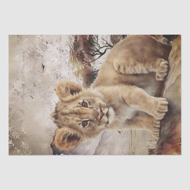 Cute Lion Cub Tissue Paper (Front)