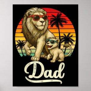 Cute Lion Dad Jokes Meme Animal Lovers Papa Poster