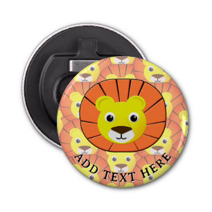 Cute Lion Face All Over Print Pattern Bottle Opener