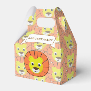 Cute Lion Face All Over Print Pattern Favour Box