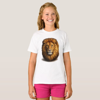 Cute Lion Face Kids Short Sleeve T-Shirt – Fun Tee