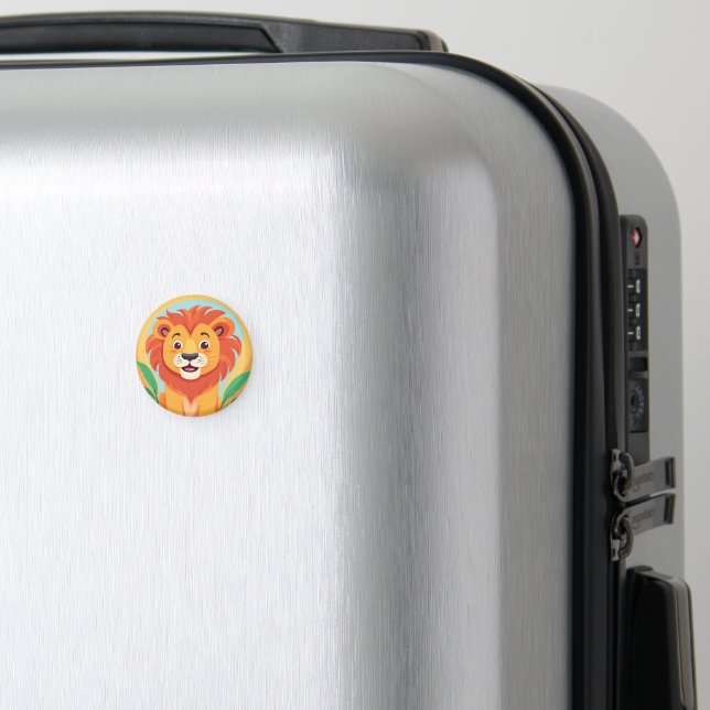 Cute lion Face safari Wild jungle Birthday Party  Magnet (In Situ (Luggage))
