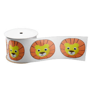 Cute Lion Face Satin Ribbon