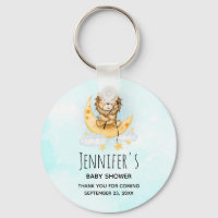 Cute Lion Fishing on the Moon Baby Shower