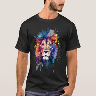 Cute Lion for wild animal  rainbow coloured  3 T-Shirt