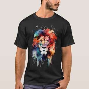 Cute Lion for wild animal  rainbow coloured T-Shirt