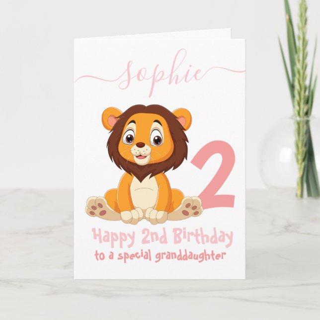 cute Lion girl birthday card (Front)