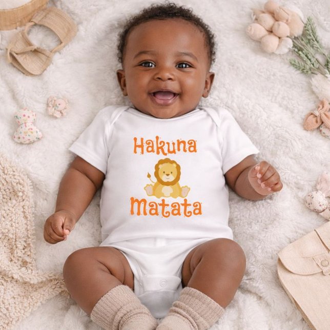 Cute Lion Hakuna Matata Baby Bodysuit (Creator Uploaded)