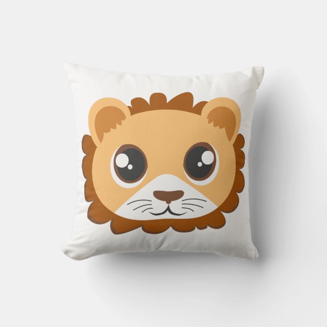 Cute Lion Head Cartoon Cushion (Front)