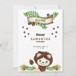 Cute Lion It's a Boy Baby Shower  Invitation
