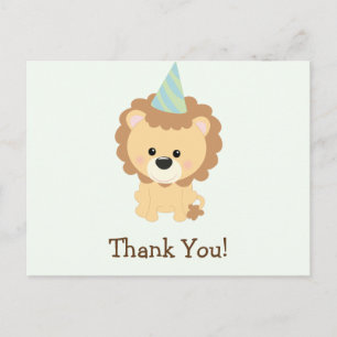 Cute Lion Jungle Animal Thank You Postcard