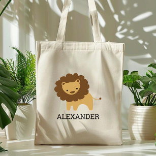Cute Lion Kids' Personalised Tote Bag