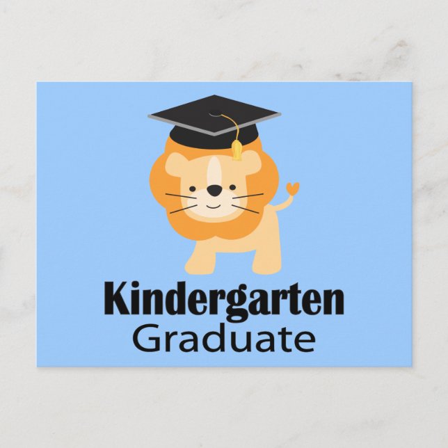 Cute Lion Kindergarten Graduation Gift Postcard (Front)