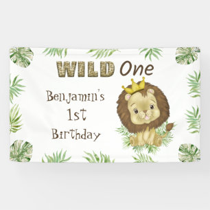 Cute Lion King 1st Birthday Wild One Birthday  Banner