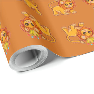Cute Lion King Crown Jungle Animal Kids Gift Wrap